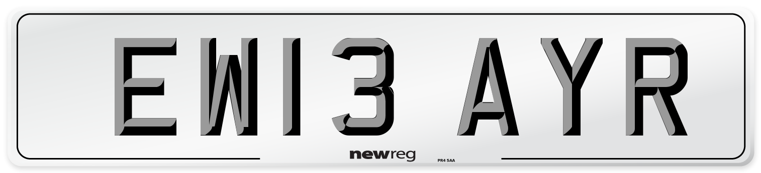 EW13 AYR Number Plate from New Reg